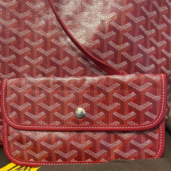 GOYARD Saint Louis PM in Red with Customized Reinforced Corners, includes Pouc - Picture 4 of 14